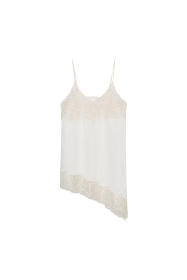 Zara ZW COLLECTION 蕾絲上衣 - 白色