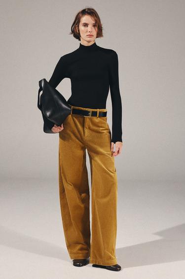 ВЕЛЬВЕТОВЫЕ БРЮКИ ZW COLLECTION — МЯГКИЙ КАШТАНОВЫЙ от Zara