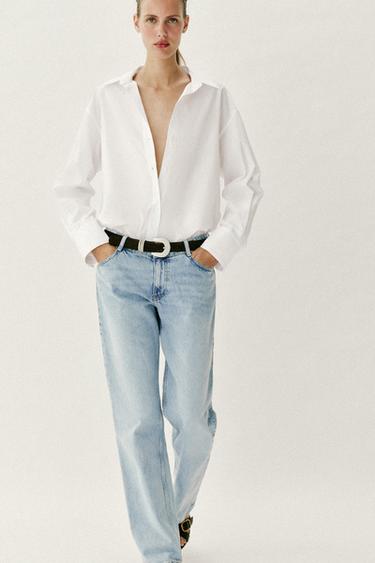 BASIC POPLIN SHIRT - White by Zara - Image 4