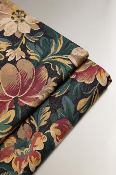 FLORAL PRINT FLAT SHEET - MIDNIGHT BLUE by Zara - Image 4