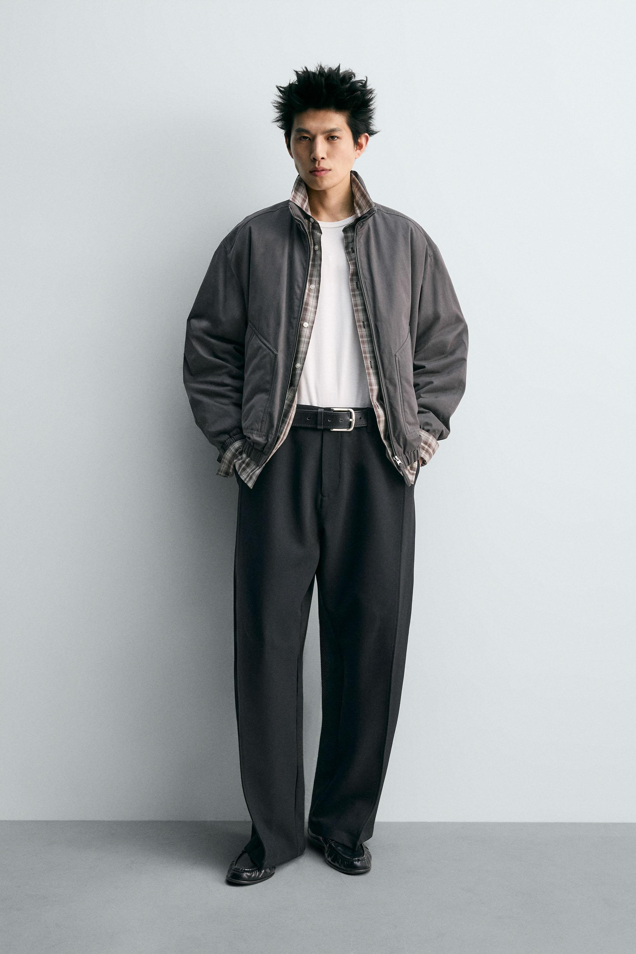 撥水加工入りテクニカルパフジャケット - チャコールグレー | ZARA