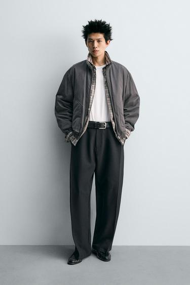 Zara 防水鋪棉科技布外套 - 炭灰色