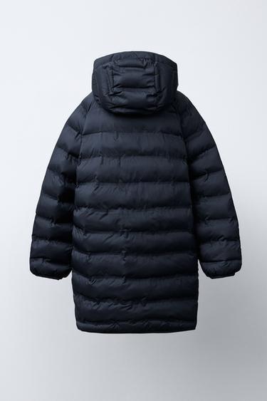 WATER-REPELLENT ULTRALIGHT PADDED LONG JACKET - Navy blue by Zara - Image 3