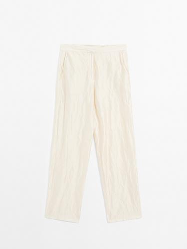 Zara Straight-leg textured satin trousers - Limited Edition - 201