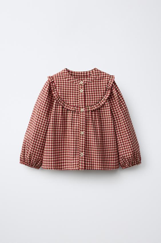 CHECKS PRINT SHIRT - Red by Zara - Image 0