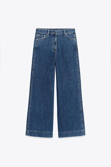 JEANS ZW COLLECTION WIDE LEG TIRO ALTO - Azul de Zara