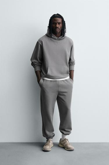 Zara BASIC HOODIE SWEATSHIRT - Anthracite grey