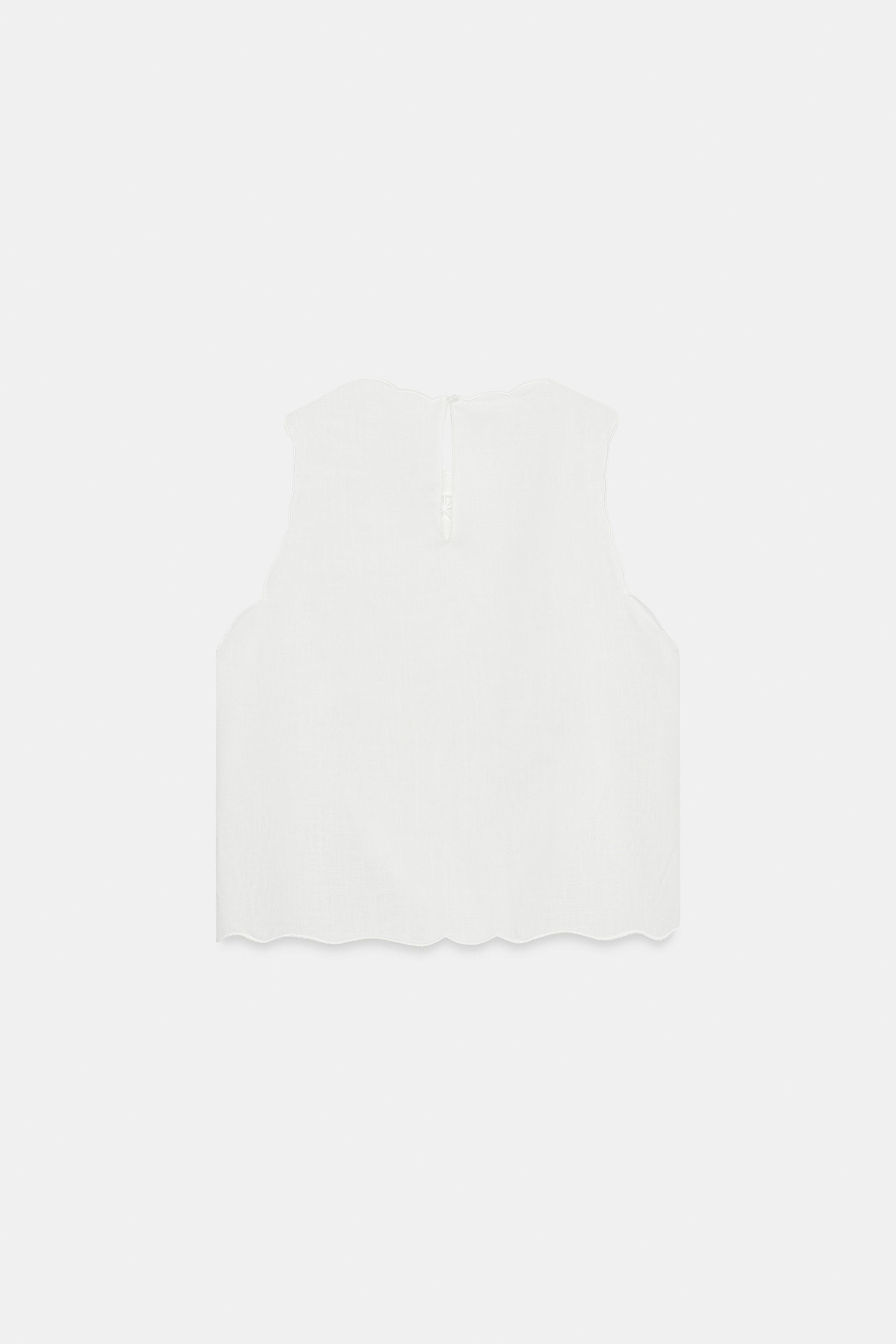 Zara ZW COLLECTION İŞLEMELİ BLUZ görsel 6