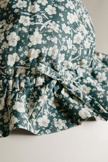 BOB DE PLAGE ENFANT FLEURS TROPICALES - Écru / Vert de Zara - Image 2