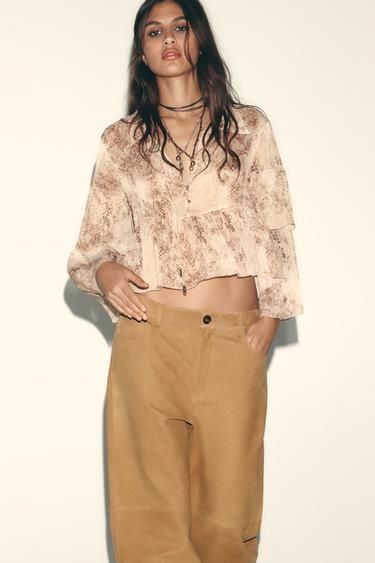 CAMISA ESTAMPADA COM FIO METALIZADO - Serpente da Zara