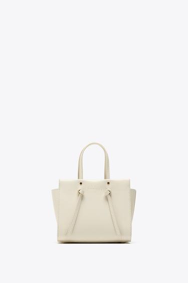 KNOTTED MINI CITY BAG - Ecru by Zara - Image 0