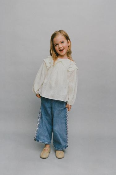 РУБАШКА В РОМАНТИЧЕСКОМ СТИЛЕ С ВЫШИВКОЙ — ЭКРЮ от Zara