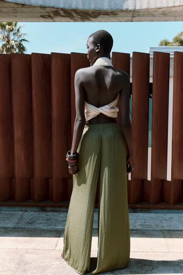 PANTALON FLUIDE LARGE - Kaki de Zara - Image 2
