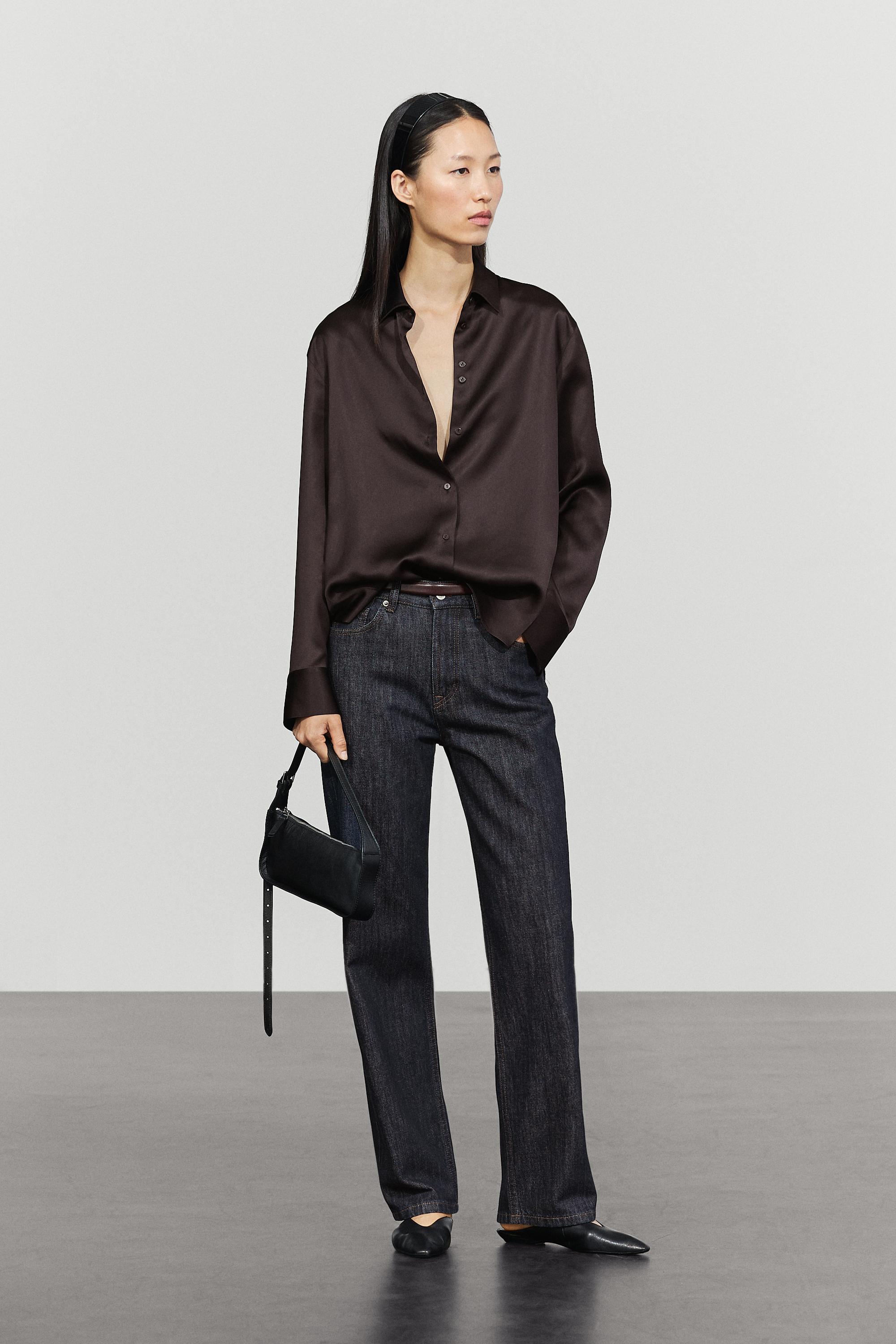 Flowing satin shirt