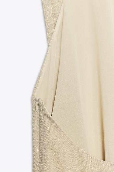 TOP HALTER FIL MÉTALLISÉ - Doré de Zara - Image 9