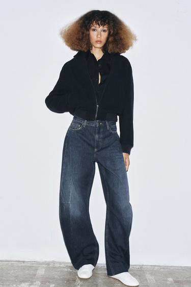 ZW COLLECTION BARREL MID-WAIST JEANS - Mid-blue by Zara - Image 4