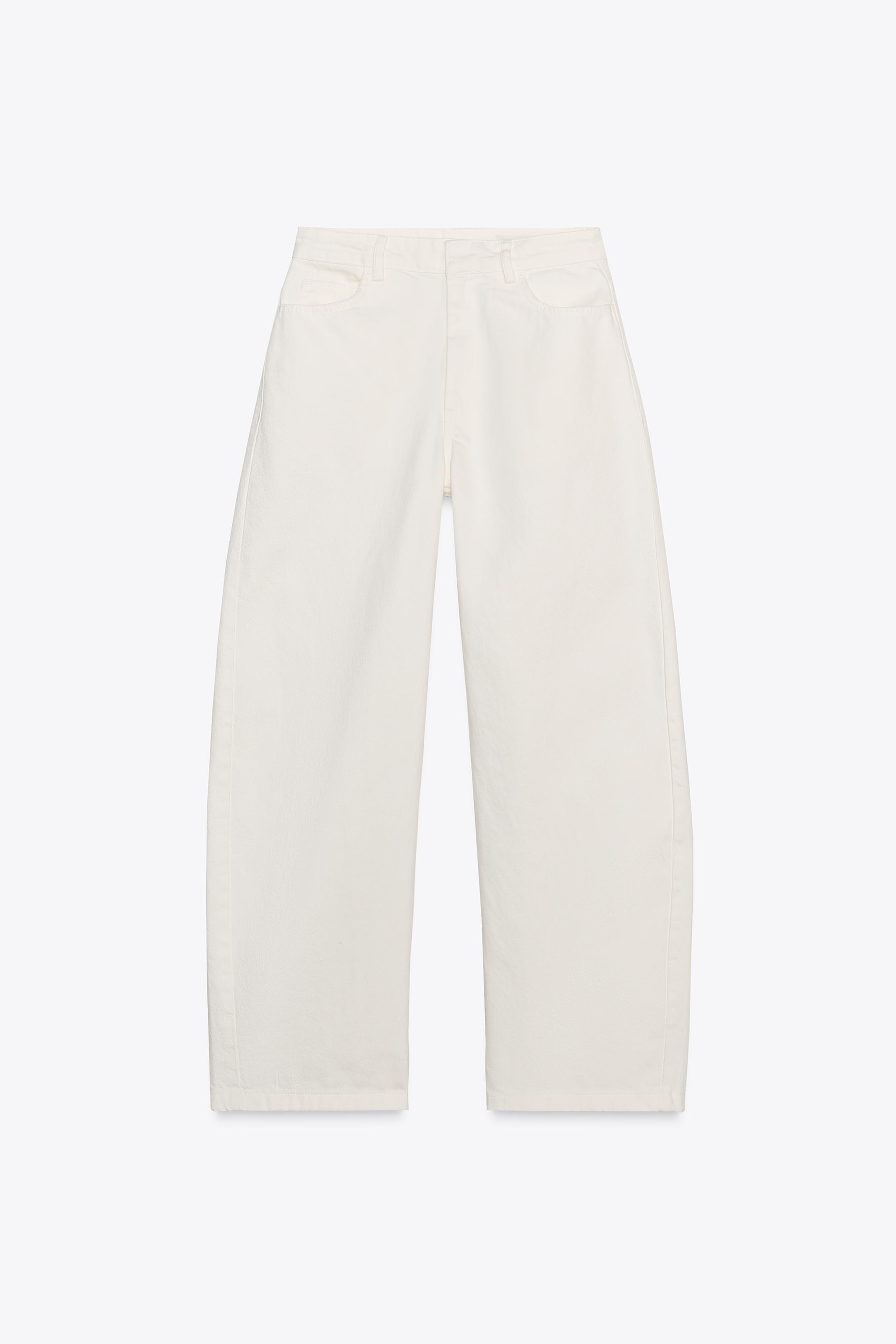 ZW COLLECTION MID-RISE バレル デニムパンツ - ホワイト | ZARA