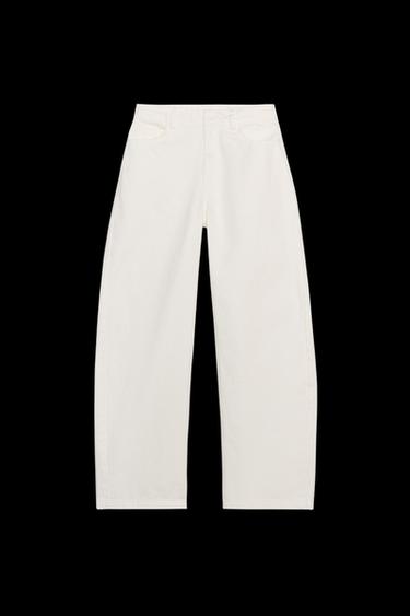 BARREL-JEANS MIT MITTELHOHEM BUND ZW COLLECTION - Weiß von Zara