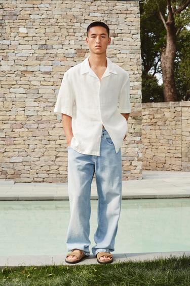 Zara 寬鬆版牛仔褲 - 淡藍色