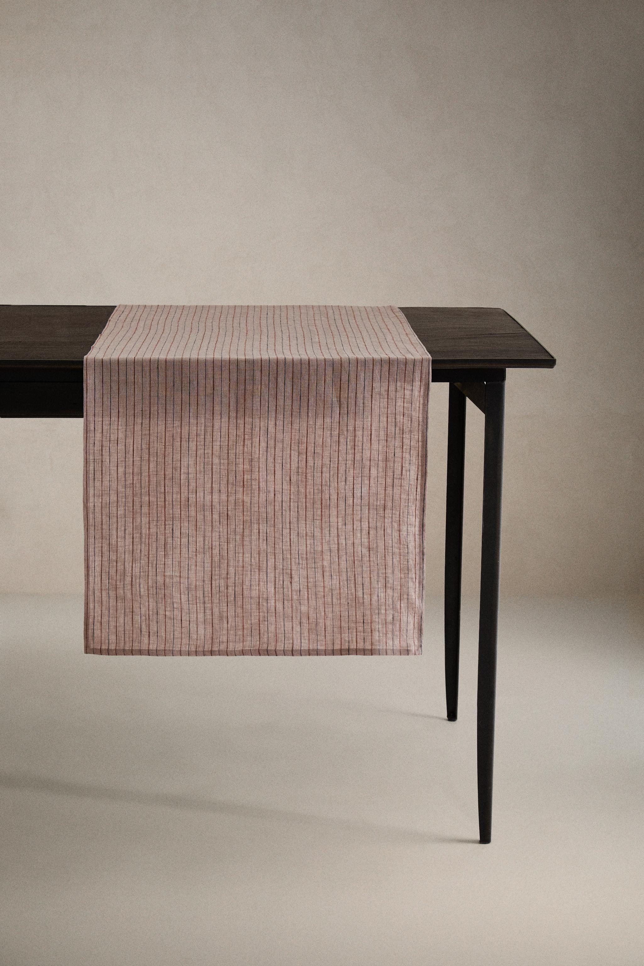 CHEMIN DE TABLE LIN RAYURES