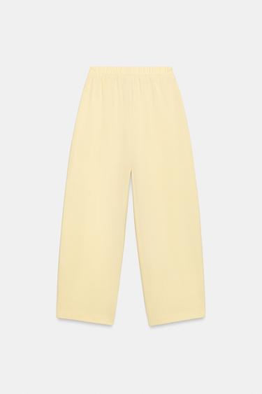 RUSTIC DRAWSTRING TROUSERS - Yellow by Zara - Image 5