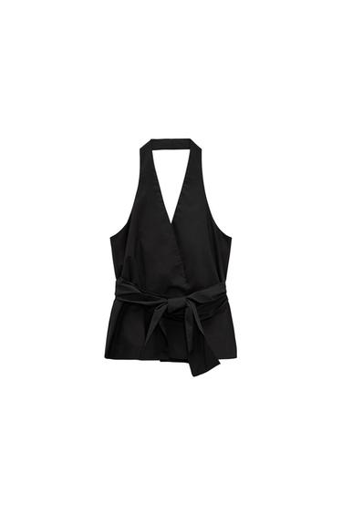 POPLIN WRAP TOP
