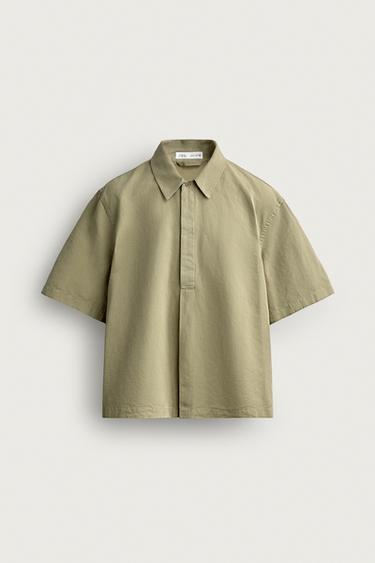 WASHED RELAXED FIT POLO SHIRT - Khaki by Zara