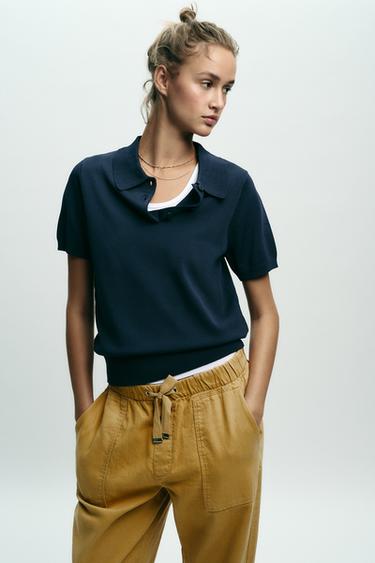 JOGGER TROUSERS WITH BUTTONED HEMS - Mustard by Zara - Image 2