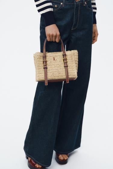 BOLSO MINI SHOPPER CUERPO TRENZADO - Beige claro de Zara - Imagen 0