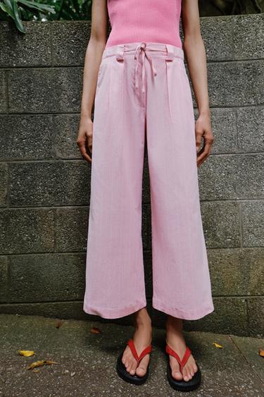 STRIPED CULOTTES - Pink / White by Zara - Image 1
