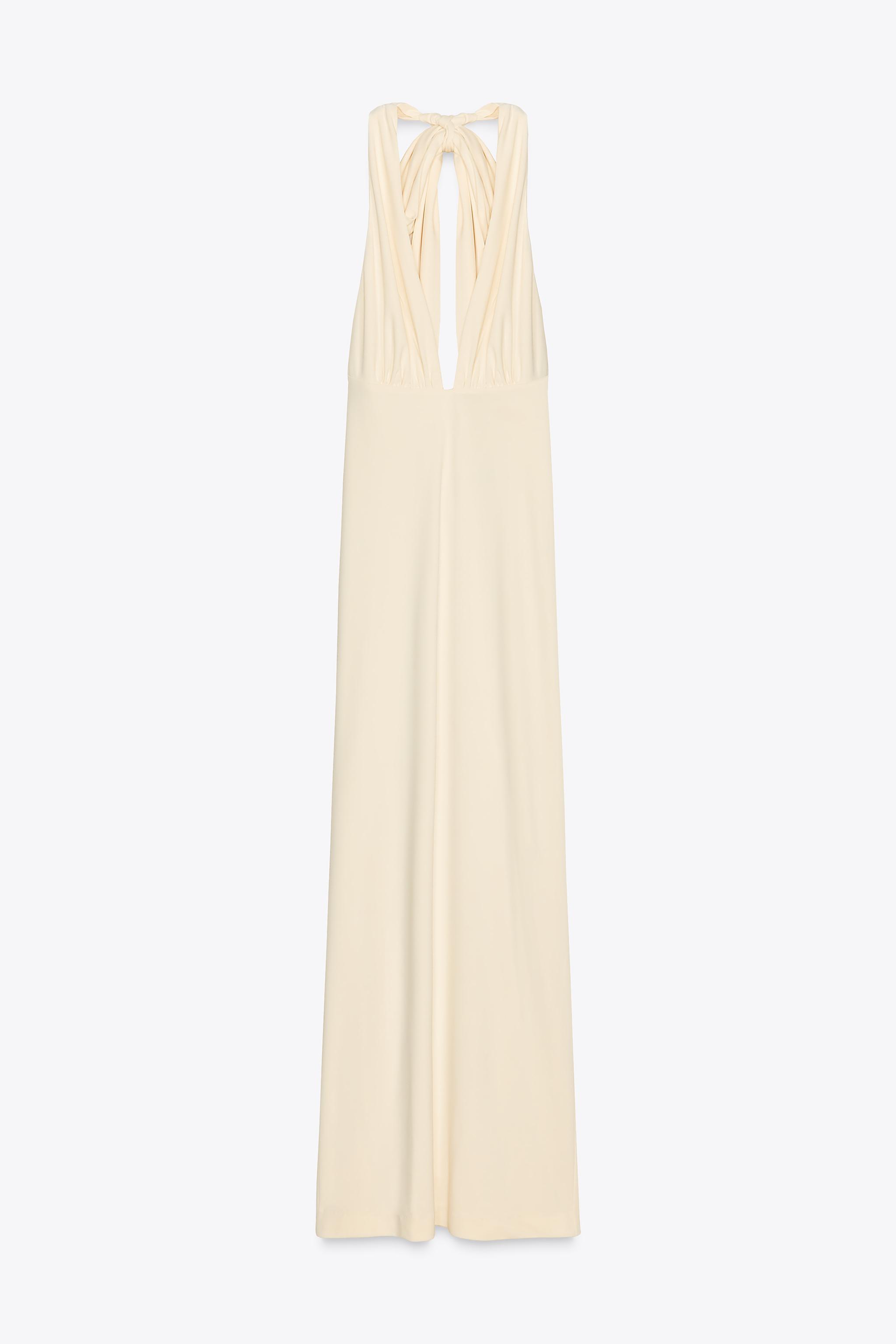 ZARA ホルターネックロングワンピース 2894/262 LONG HALTER DRESS - Ecru | ZARA United States