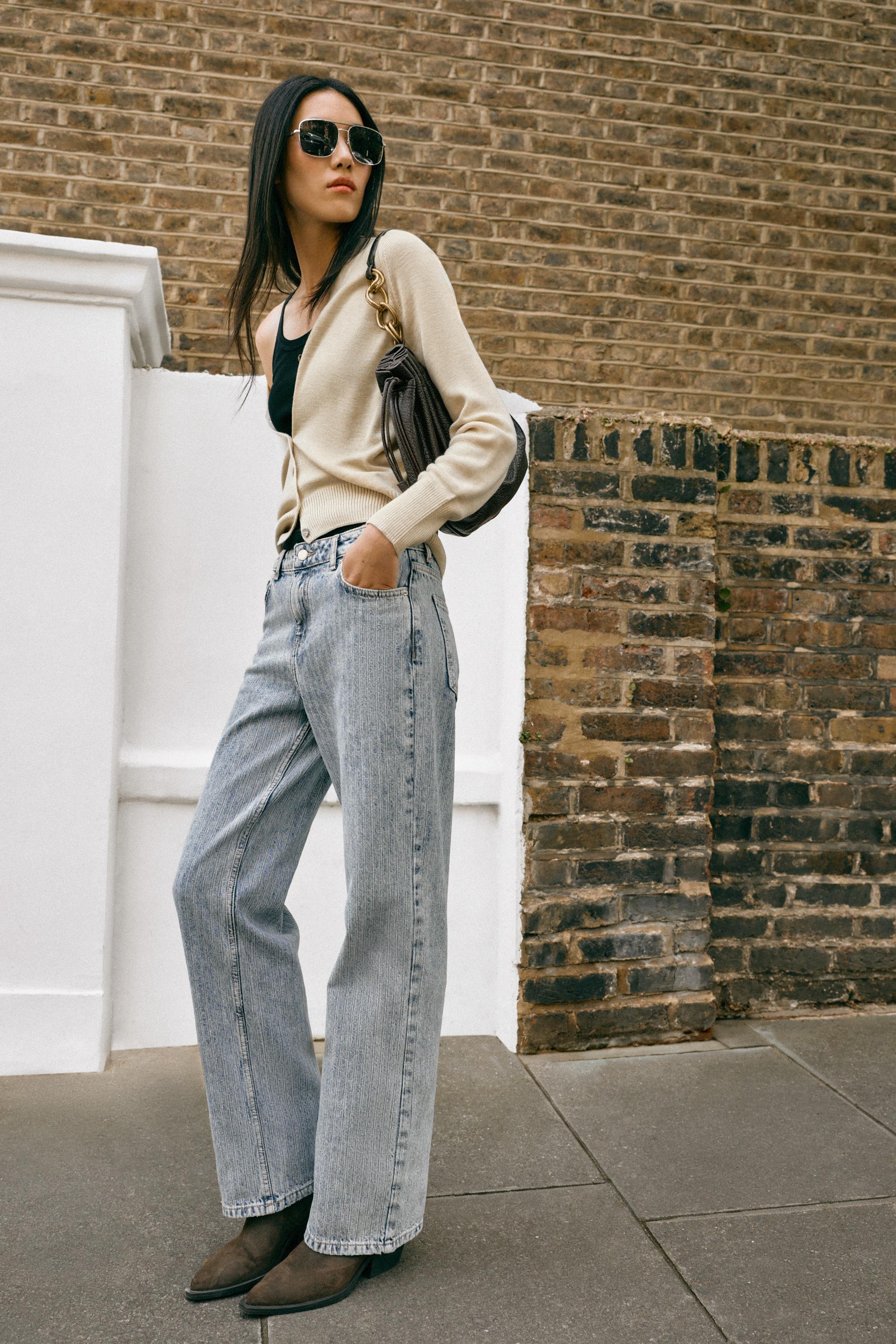 Zara Z1975 JAKARLI ORTA BEL STRAIGHT JEAN görsel 4