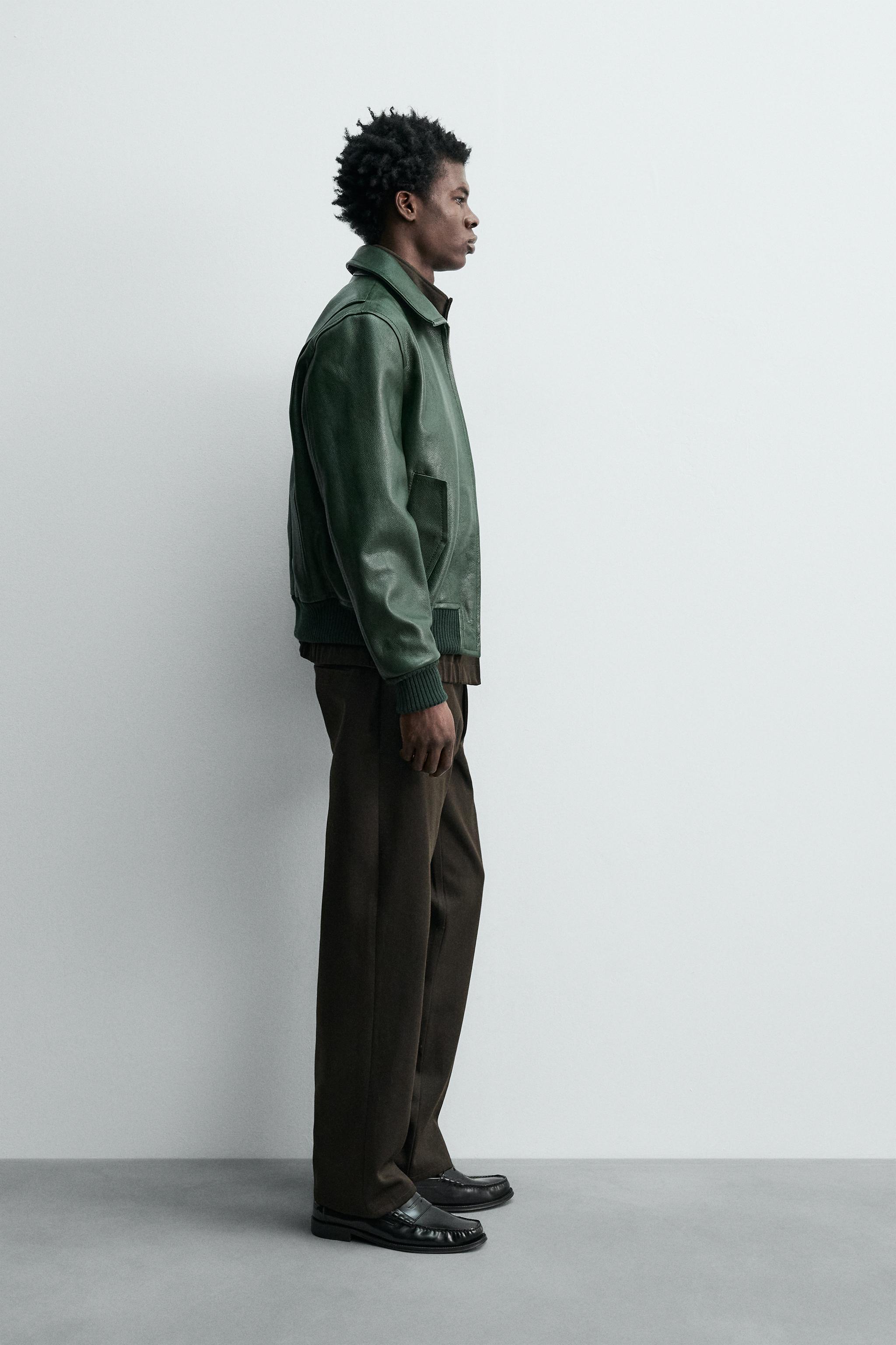 LEATHER BOMBER JACKET