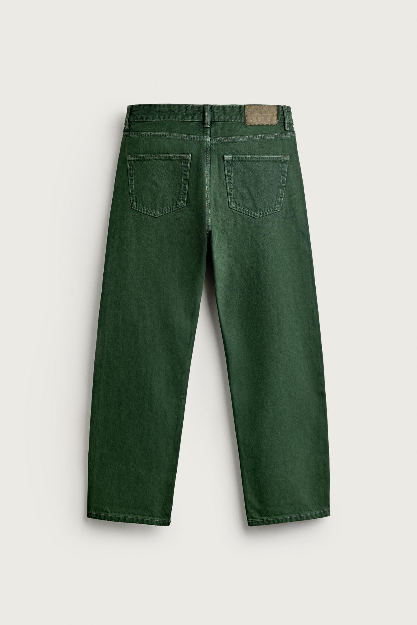 Мужские джинсы Zara Regular Fit, цвет: Зелёный — фото 8