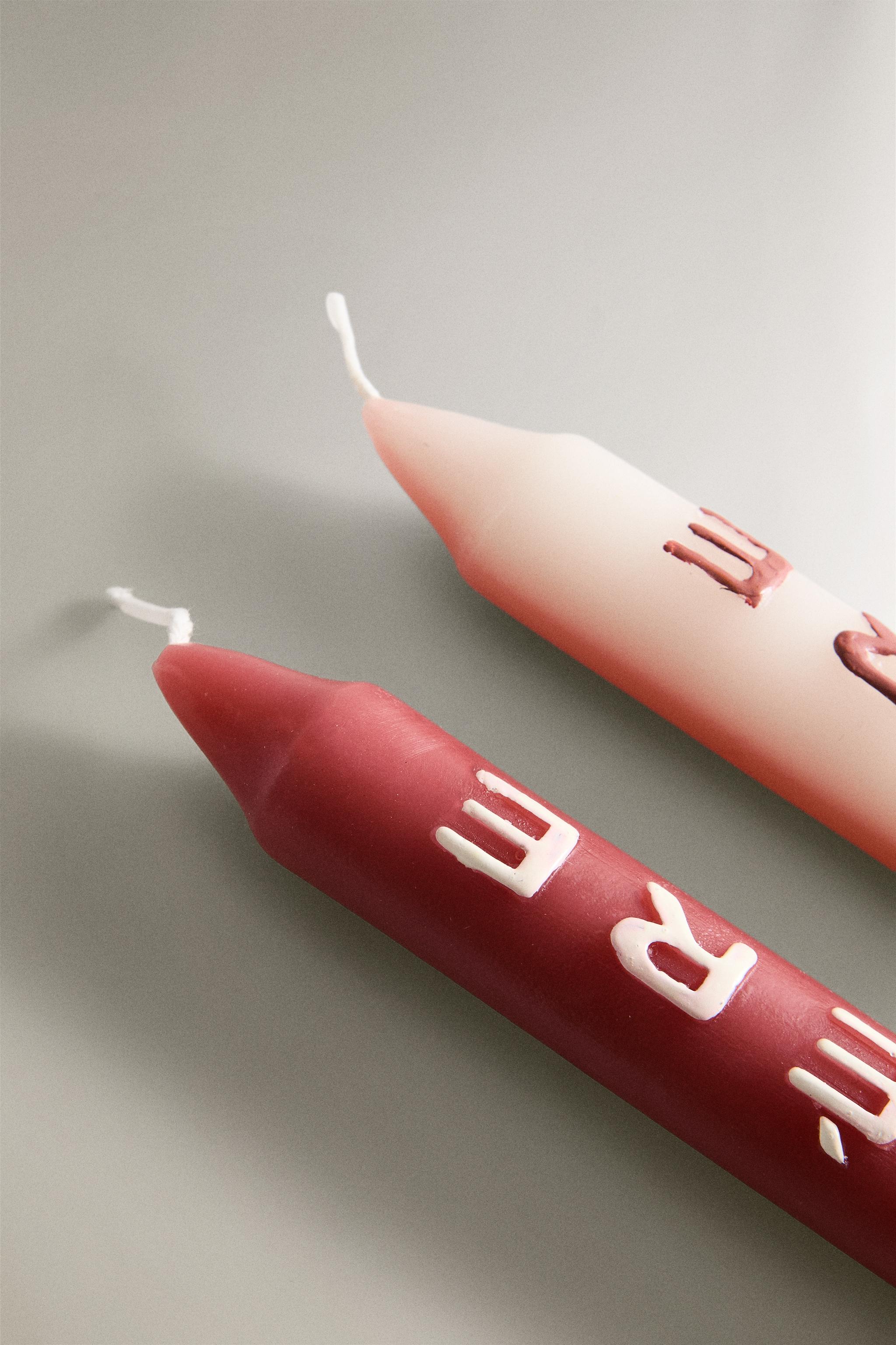 LOT BOUGIES ALLONGÉES LUMIÈRE (LOT DE 2)