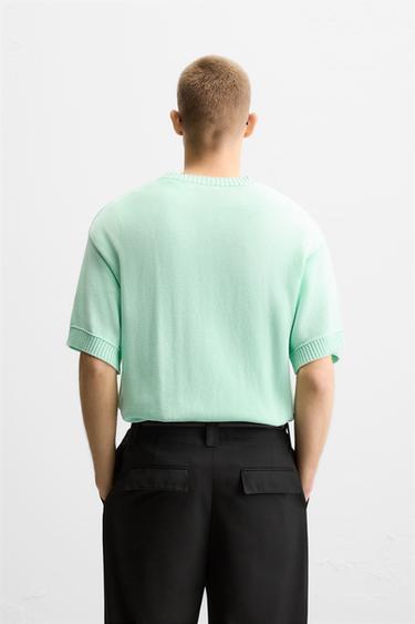 TEXTURED KNIT T-SHIRT - Sea green by Zara - Image 2