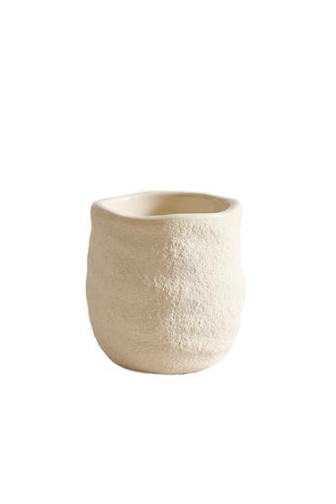 TEXTURED CERAMIC TOOTHBRUSH HOLDER - Ecru by Zara