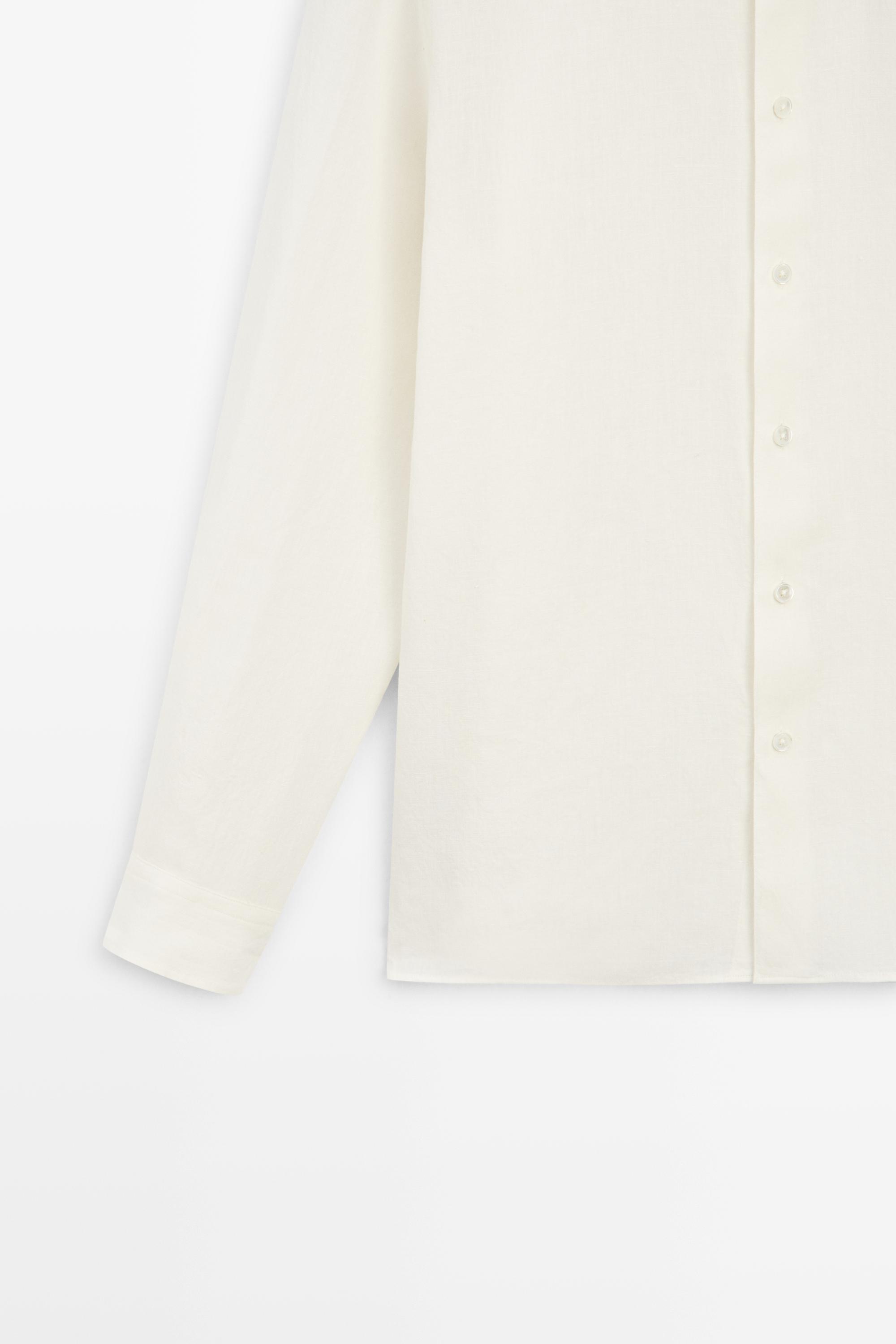 Chemise regular fit à col officier 100 % lin