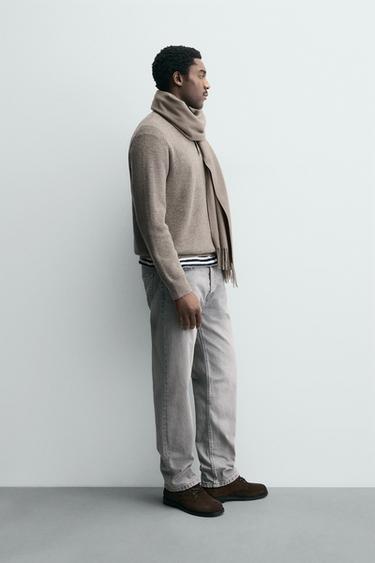 POLO EN MAILLE AVEC LAINE - Marron clair de Zara - Image 3