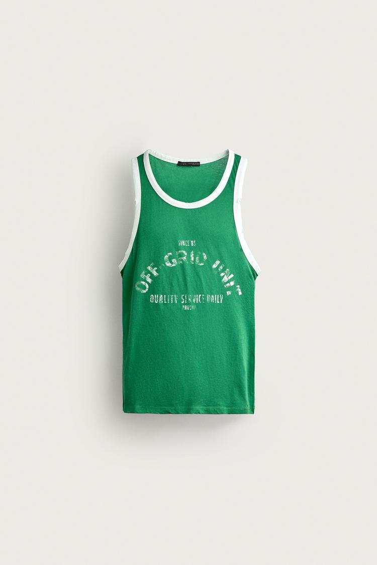 CONTRAST VINTAGE EFFECT TANK TOP