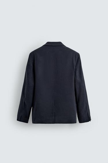 DOUBLE-BREASTED LINEN/COTTON SUIT BLAZER - Indigo by Zara - Image 8