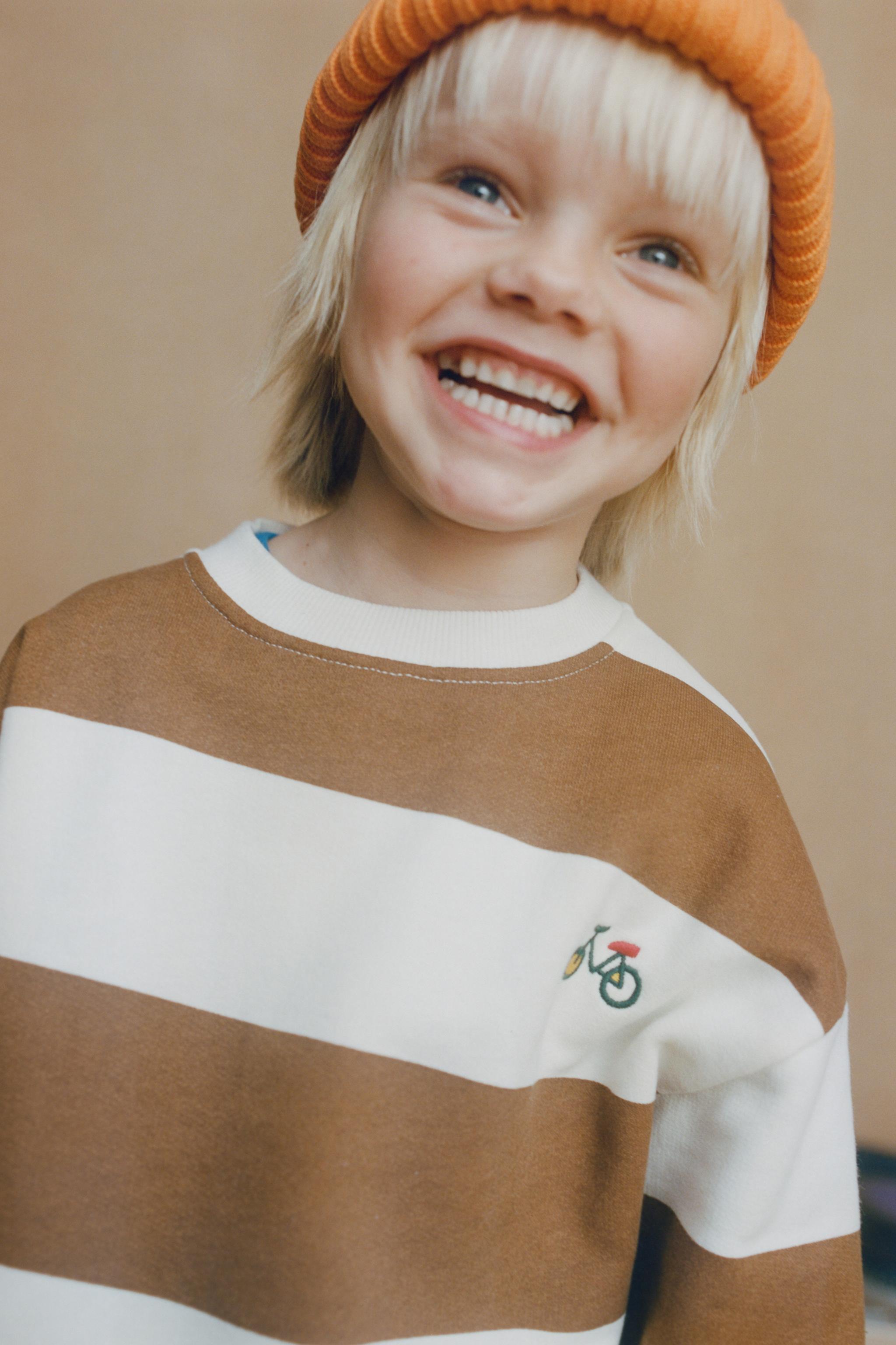 EMBROIDERED STRIPED SWEATSHIRT