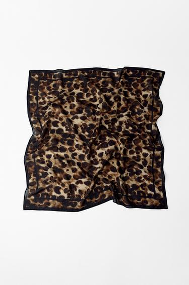 ANIMAL PRINT SCARF WITH SILK - Leopard by Zara
