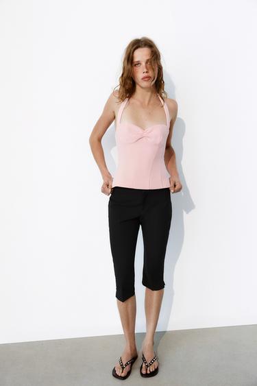Zara SWEETHEART HALTER TOP - Light pink - Image 0