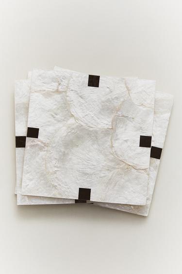 PACK OF MOTHER-OF-PEARL COASTERS (PACK OF 4) - Light beige by Zara