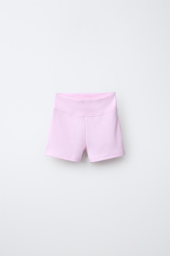RIBBED CROPPED LEGGINGS - Pink de Zara - Imagen 0