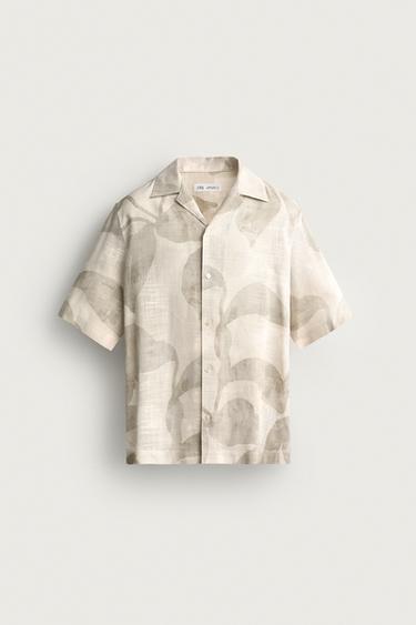 ABSTRACT PRINT FLOWING SHIRT - Sand by Zara