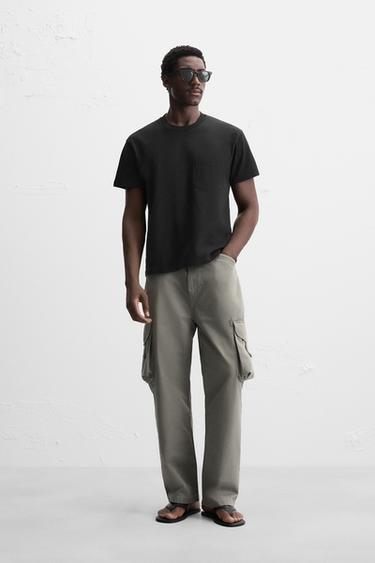 T-SHIRT WITH POCKET - Black by Zara - Image 0