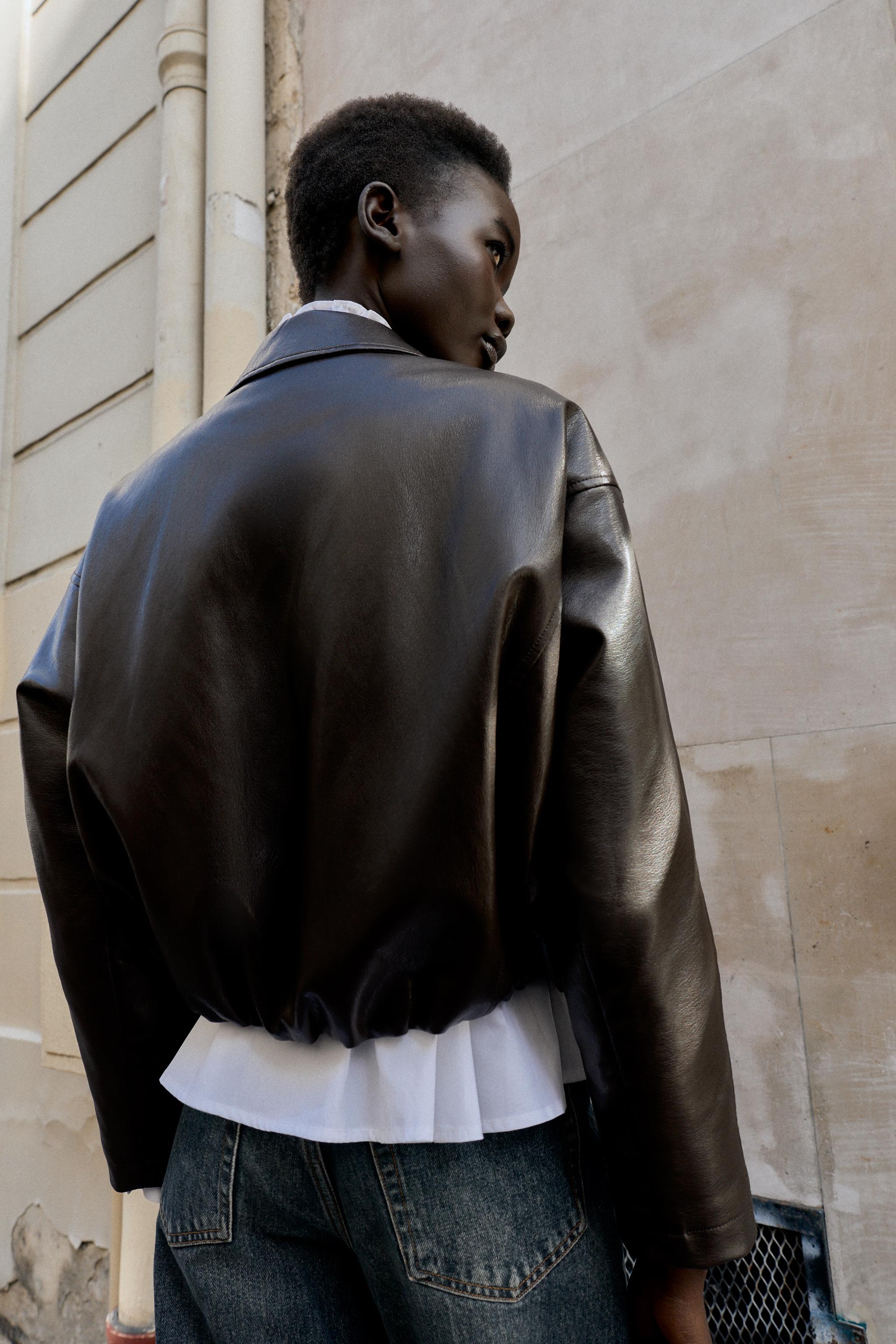 BLOUSON BOMBER MATIÈRE SYNTHÈTIQUE