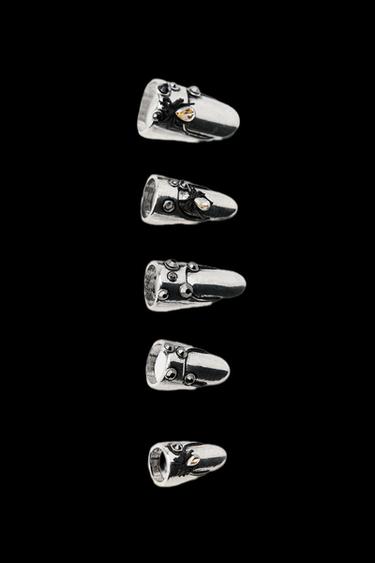 PACK OF METALLIC NAILS - Silver by Zara